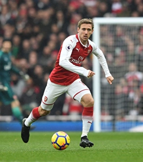 Arsenal V Tottenham Hotspur 2017-18 Prints: Nacho Monreal in Action: Arsenal vs. Tottenham Hotspur, Premier League 2017-18