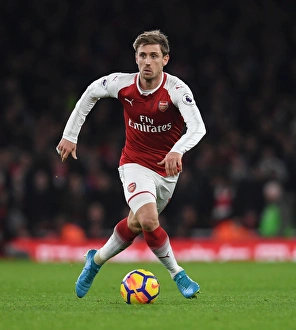 Arsenal V Liverpool 2017-18 Prints: Nacho Monreal in Action: Arsenal vs. Liverpool, Premier League 2017-18