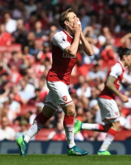 Arsenal V West Ham United 2017-18 Prints: Nacho Monreal in Action: Arsenal vs. West Ham United, Premier League 2017-18