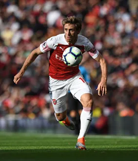 Arsenal V Everton 2018-19 Prints: Nacho Monreal in Action: Arsenal vs. Everton, Premier League 2018-19