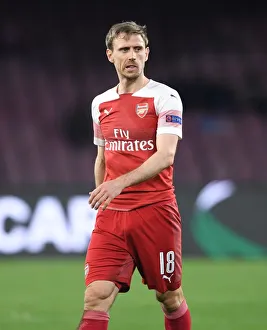 Napoli V Arsenal 2018-19 Prints: Nacho Monreal in Action: Arsenal vs