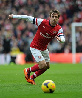 Manchester City V Arsenal 2013-14 Prints: Nacho Monreal in Action: Arsenal vs. Manchester City, Premier League 2013-14