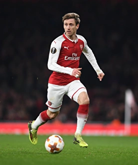 Arsenal V AC Milan 2017-18 Prints: Nacho Monreal in Action: Arsenal vs AC Milan, UEFA Europa League 2018