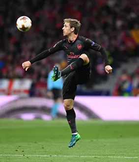 Atletico Madrid V Arsenal 2017-18 Prints: Nacho Monreal in Action: Arsenal vs Atletico Madrid, UEFA Europa League Semi-Final