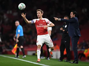 Arsenal V Brentford - Carabao Cup 2018-19 Prints: Nacho Monreal in Action: Arsenal vs Brentford, Carabao Cup 2018-19