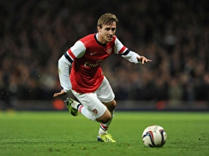 Arsenal V Chelsea - Capital One Cup 4th Rd 2013-14 Prints: Nacho Monreal in Action: Arsenal vs Chelsea, Capital One Cup 2013-14
