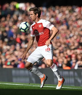 Images Dated 23rd September 2018: Nacho Monreal in Action: Arsenal vs Everton, Premier League 2018-19