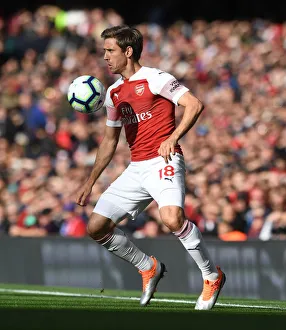 Arsenal V Everton 2018-19 Prints: Nacho Monreal in Action: Arsenal vs Everton, Premier League 2018-19