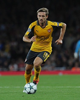 Arsenal V FC Basel 2016-17 Prints: Nacho Monreal in Action: Arsenal vs FC Basel, UEFA Champions League, 2016