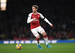 Arsenal V Huddersfield Town 2017-18 Prints: Nacho Monreal in Action: Arsenal vs Huddersfield Town, Premier League 2017-18