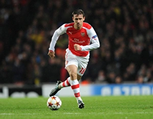 Arsenal V Anderlecht 2014/15 Prints: Nacho Monreal in Action: Arsenal vs RSC Anderleicht, UEFA Champions League, 2014