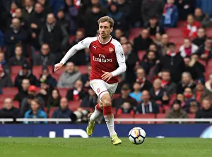 Nacho Monreal in Action: Arsenal vs Stoke City, Premier League 2017-18