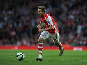 Images Dated 11th May 2015: Nacho Monreal in Action: Arsenal vs Swansea City, Premier League 2014/15