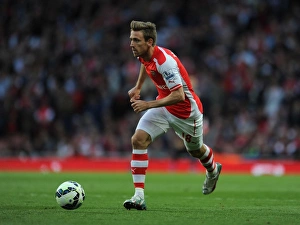 Arsenal Swansea City 2014/15 Prints: Nacho Monreal in Action: Arsenal vs Swansea City, Premier League 2014/15