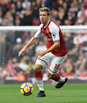 Arsenal V Swansea City 2017-18 Prints: Nacho Monreal in Action: Arsenal vs Swansea City, Premier League 2017-18
