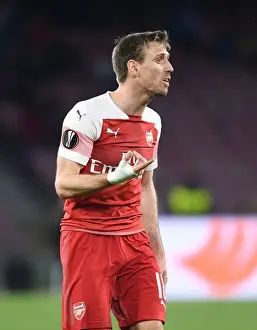 Napoli V Arsenal 2018-19 Prints: Nacho Monreal in Action: Arsenal's Europa League Battle at Napoli, 2019