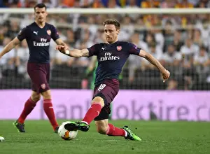 Valencia CF V Arsenal 2018-19 Prints: Nacho Monreal in Action: Arsenal's Europa League Semi-Final Showdown in Valencia
