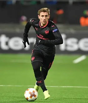 Ostersunds V Arsenal 2017-18 Prints: Nacho Monreal in Action: Arsenal's Europa League Triumph over Ostersunds FK (2018)