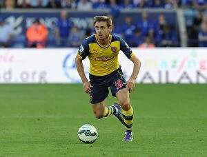 Images Dated 31st August 2014: Nacho Monreal in Action: Leicester City vs. Arsenal, Premier League 2014-15