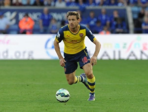 Leicester City V Arsenal 2014-15 Prints: Nacho Monreal in Action: Leicester City vs. Arsenal, Premier League 2014-15