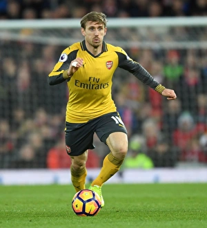 Liverpool V Arsenal 2016-17 Prints: Nacho Monreal in Action: Liverpool vs. Arsenal, Premier League 2016-17