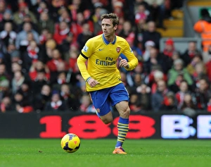 Liverpool V Arsenal 2013-14 Prints: Nacho Monreal in Action: Liverpool vs. Arsenal, Premier League 2013-14