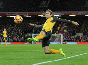 Liverpool V Arsenal 2016-17 Prints: Nacho Monreal in Action: Liverpool vs Arsenal, Premier League 2016-17