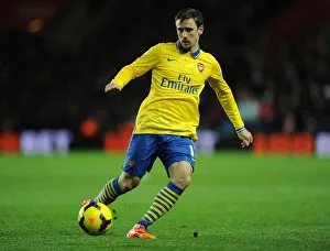 Southampton V Arsenal 2013-14 Prints: Nacho Monreal in Action: Southampton vs Arsenal, Premier League 2013-14
