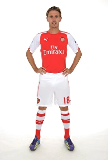 Arsenal Photocall 2014/15 Prints: Nacho Monreal at Arsenal: 2014-15 Team Photocall