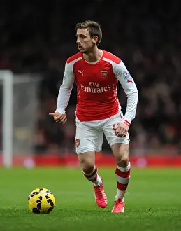 Nacho Monreal (Arsenal). Arsenal 2: 1 Leicester City. Barclays Premier League. Emirates Stadium