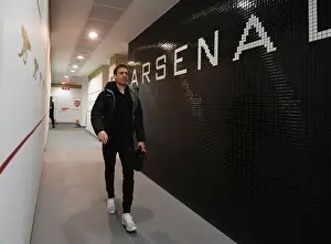 Nacho Monreal in Arsenal Changing Room Before Arsenal v Östersunds FK UEFA Europa League Match
