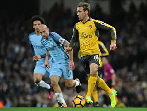 Nacho Monreal (Arsenal). Manchester City 2: 1 Arsenal. Premier League. Eithad Stadium