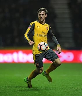 Images Dated 7th January 2017: Nacho Monreal (Arsenal). Preston North End 1: 2 Arsenal. FA Cup 3rd Round. Deepdale