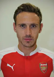 Arsenal 1st Team Photocall 2015-16 Prints: Nacho Monreal at Arsenal's 2015-16 First Team Photocall