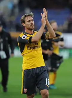 Nacho Monreal Celebrates with Arsenal Fans: Burnley Victory
