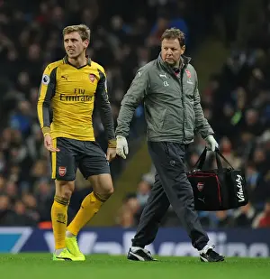 Manchester City V Arsenal 2016-17 Prints: Nacho Monreal Receives Treatment: Manchester City vs. Arsenal, Premier League 2016-17