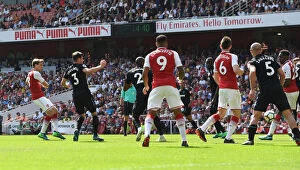Arsenal v West Ham United 2017-18 Collection: Nacho Monreal Scores First Goal: Arsenal vs. West Ham United, Premier League 2017-18