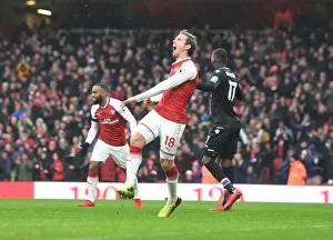 Arsenal V Crystal Palace 2017-18 Prints: Nacho Monreal Scores the First Goal: Arsenal vs Crystal Palace, Premier League 2017-18
