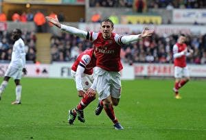 Swansea Prints: Nacho Monreal Scores First Goal: Swansea City vs. Arsenal, Premier League 2012-13