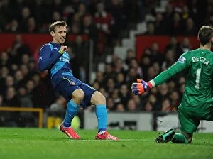 Images Dated 13th February 2009: Nacho Monreal Scores the Opener: Manchester United vs. Arsenal - FA Cup Quarterfinal, 2015