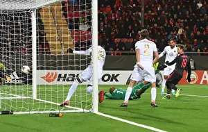 Ostersunds V Arsenal 2017-18 Prints: Nacho Monreal Scores the Winning Goal: Arsenal Triumphs in Europa League against Ostersunds FK