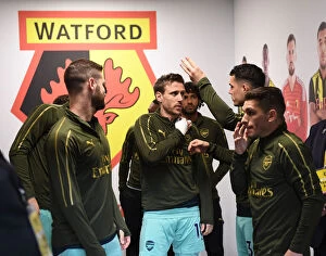 Watford v Arsenal 2018-19 Collection: Nacho Monreal in the Tunnel: Arsenal's Pre-Match Focus vs. Watford (2018-19)