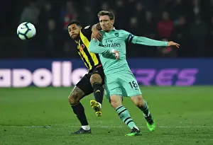 Nacho Monreal vs. Andre Gray: Intense Battle at Vicarage Road - Arsenal vs. Watford, Premier League 2018-19
