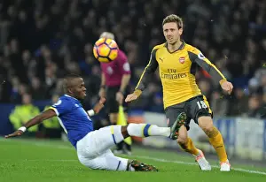 Everton V Arsenal 2016-17 Prints: Nacho Monreal vs. Idrissa Gana Gueye: Battle at Goodison Park - Everton vs