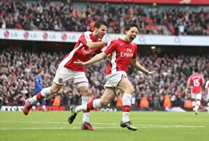 Images Dated 8th November 2008: Nasri and Fabregas: Arsenal's Unstoppable Duo Celebrates 2-1 Over Manchester United