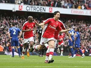 Images Dated 8th November 2008: Nasri and Fabregas: Unstoppable Duo - Arsenal's 2nd Goal vs Manchester United (08/11/2008)