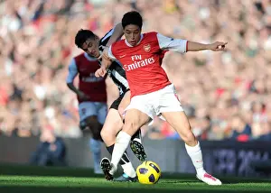 Arsenal V Newcastle United 2010-11 Prints: Nasri vs. Barton: Newcastle's 1-0 Win Over Arsenal in the Barclays Premier League