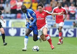 Wigan Athletic V Arsenal 2009-10 Prints: Nasri vs Diame: Wigan Athletic's Surprise 3-2 Victory Over Arsenal
