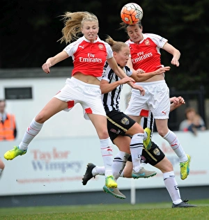 Natalia Pablos Sanchon and Leah Williamson (Arsenal Ladies) Danielle Buet (Notts County)