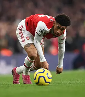 Arsenal V Chelsea 2019-20 Prints: Nelson vs. Chelsea: Arsenal's Star Forward Battles in Premier League Clash